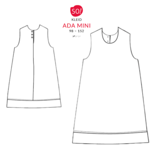 Kleid ADA mini (98 – 152)- PDF-Schnittmuster mit Anleitung (e-book)