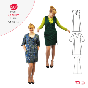 Dress pattern FANNY (S – 2XL) – Paper pattern with instructions