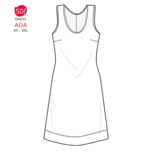 Dress ADA (XS – 3XL) PDF pattern with instructions (A4/US Letter & A0)