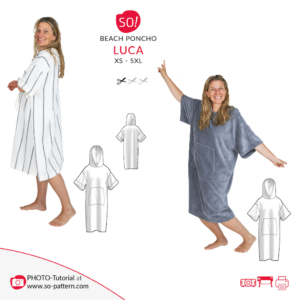 beach poncho LUCA (XS – 5XL) PDF pattern with instructions (eBook)