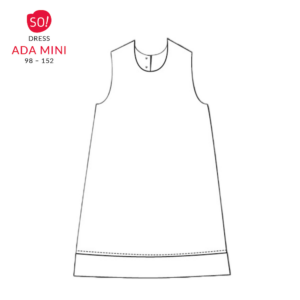 Dress Ada mini (98 – 152) PDF pattern with illustrated sewing instructions